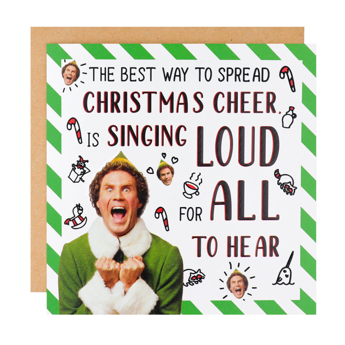 Buddy The Elf funny christmas card staring Will Ferrell.