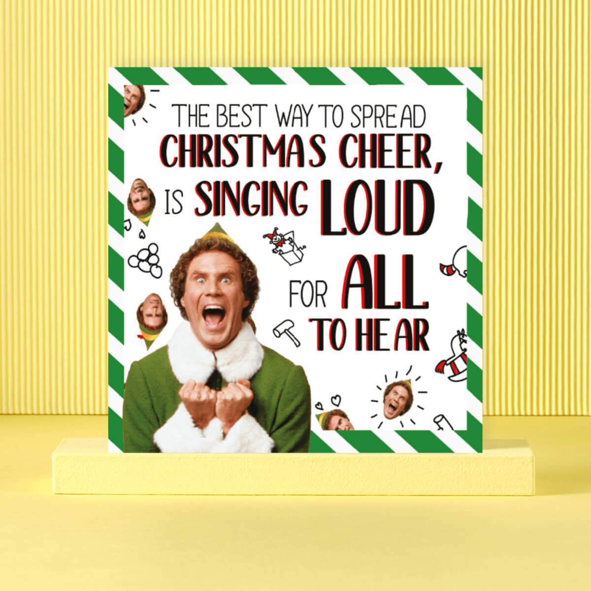 Buddy The Elf funny christmas card staring Will Ferrell.