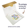 Load image into Gallery viewer, image of floral 80th birthday pop up card sustainable reversible eco packaging that reverses to become gifting envelope