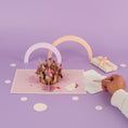 Load image into Gallery viewer, Floral Crown Pop Up Card for Valentine's Day Cards, Anniversary Cards, Mother's Day Cards.  This image shows the slide out notecard which gives a space for your personal message