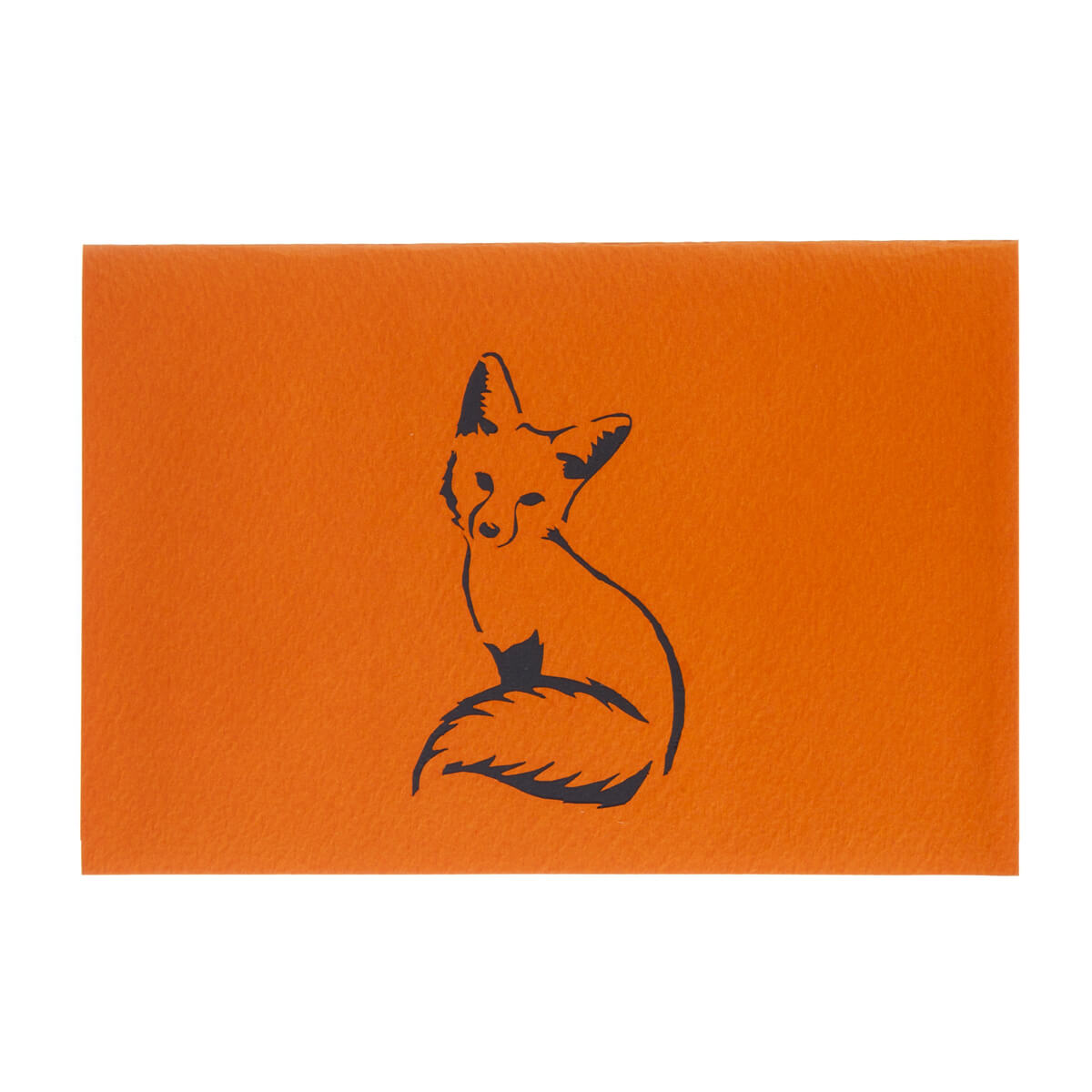 close up image of fox pop up card featuring an orange and white 3D fox