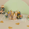 Load image into Gallery viewer, Golden Wedding Anniversary Card for a 50th Wedding Anniversary Gift - lifestyle image of 50th wedding anniversary card close up