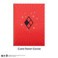 Load image into Gallery viewer, DC Comics Harley Quinn Pop Up Card - Card Cover Image - Red Cover With Harley Quinn Logo In Center