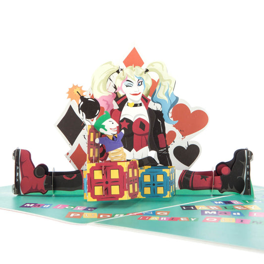 DC Comics Harley Quinn Pop Up Card - Close Up Image