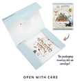 Load image into Gallery viewer, Harry Potter Christmas Pop Up Card - image showing reversible packaging becoming envelope