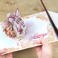 Load image into Gallery viewer, Harry Potter Valentines Day Card - Doe Patronus Pop Up Card - Person Holding The Card Open