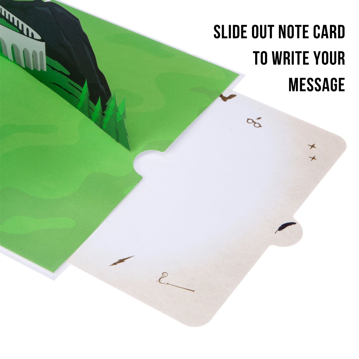 Harry Potter Pop Up Card slide out note card to write message on