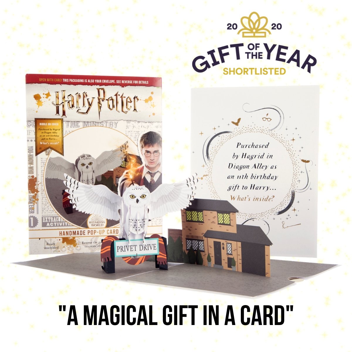 Image of Harry Potter Hedwig 3D Card Official Merchandise Open