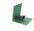 Load image into Gallery viewer, Highland Cow Pop Up Card featuring a 3D bronze highland cow standing among green grass, half open at 90 degrees