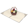 Load image into Gallery viewer, Image of Knitting Pop Up Card fully open at 180 degrees on a white surface