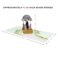 Load image into Gallery viewer, Gay Wedding Pagoda Pop Up Card Dimensions Image - 15cm x 30cm x 11cm (high) when open