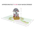 Load image into Gallery viewer, Lesbian Wedding Pagoda Pop Up Card Dimensions Image - 15cm x 30cm x 11cm (high) when open