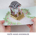 Load image into Gallery viewer, Lesbian Wedding Pagoda Pop Up Card - Image of card being held open