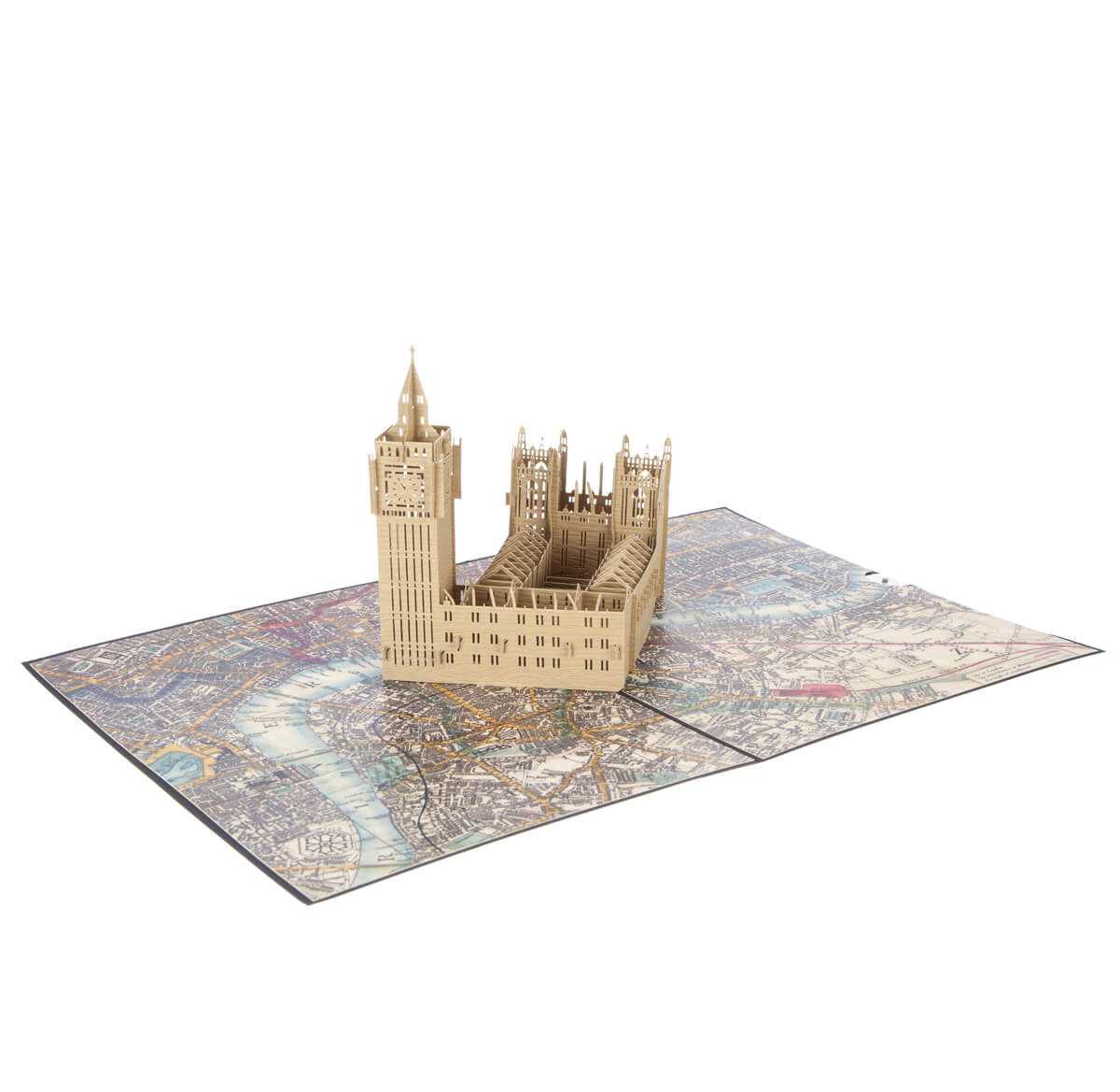 Palace Of Westminster Pop Up Card Fully Open at 180 Degrees