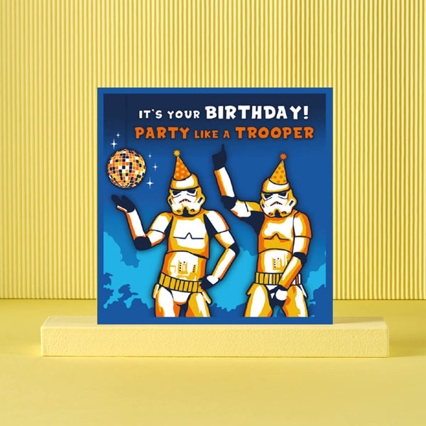 Original Stormtrooper Funny Birthday Card For Adults - Card Reads 'It's Your Birthday, Party Like A Trooper'