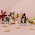 Load image into Gallery viewer, Ruby Wedding Anniversary Pop Up Card for 40th Wedding Anniversary Gift - lifestyle image of 40th anniversary card open