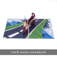 Load image into Gallery viewer, Lambretta Scooter Pop Up Card - Card Fully Open On White Surface