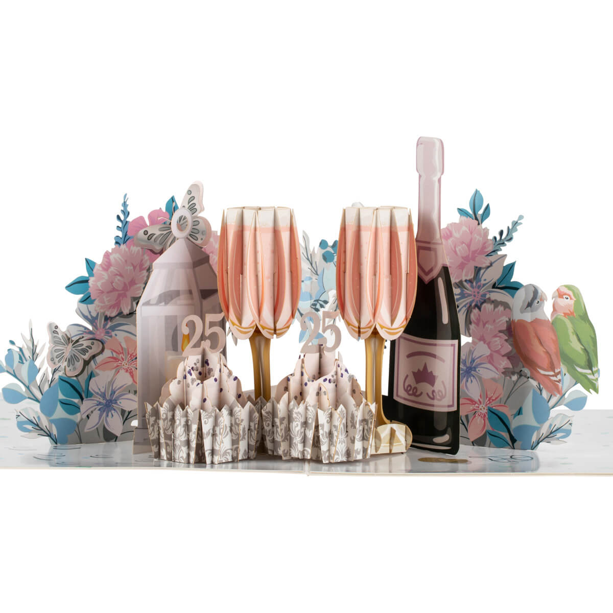 Silver Wedding Anniversary Card for a 25th Wedding Anniversary - close up image