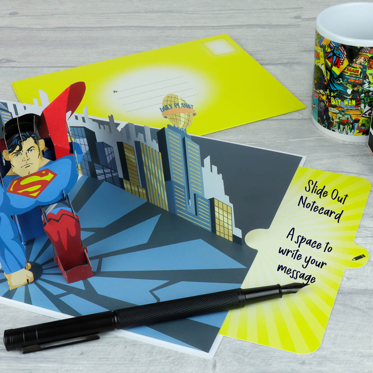 DC Comics Superman Birthday Pop Up Card - Slide Out Note Card