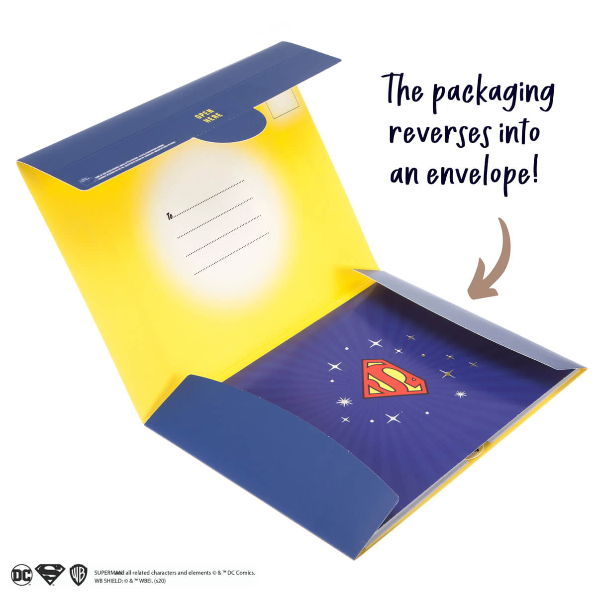 DC Comics Superman Birthday Pop Up Card - Reversible Packaging