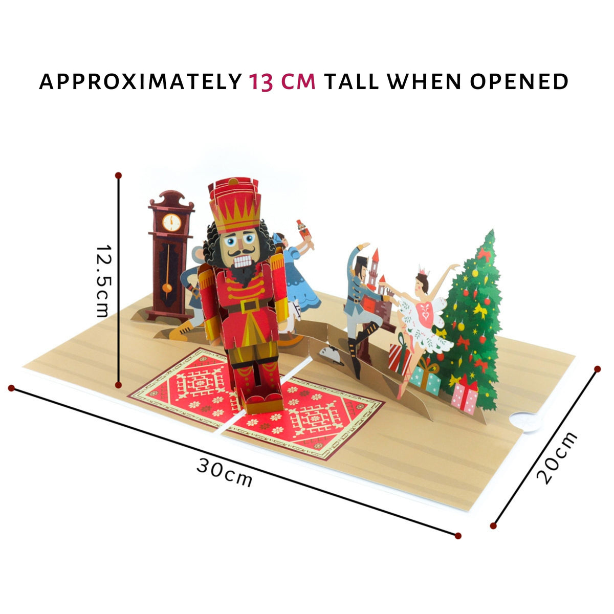 The Nutcracker Pop Up Card dimensions