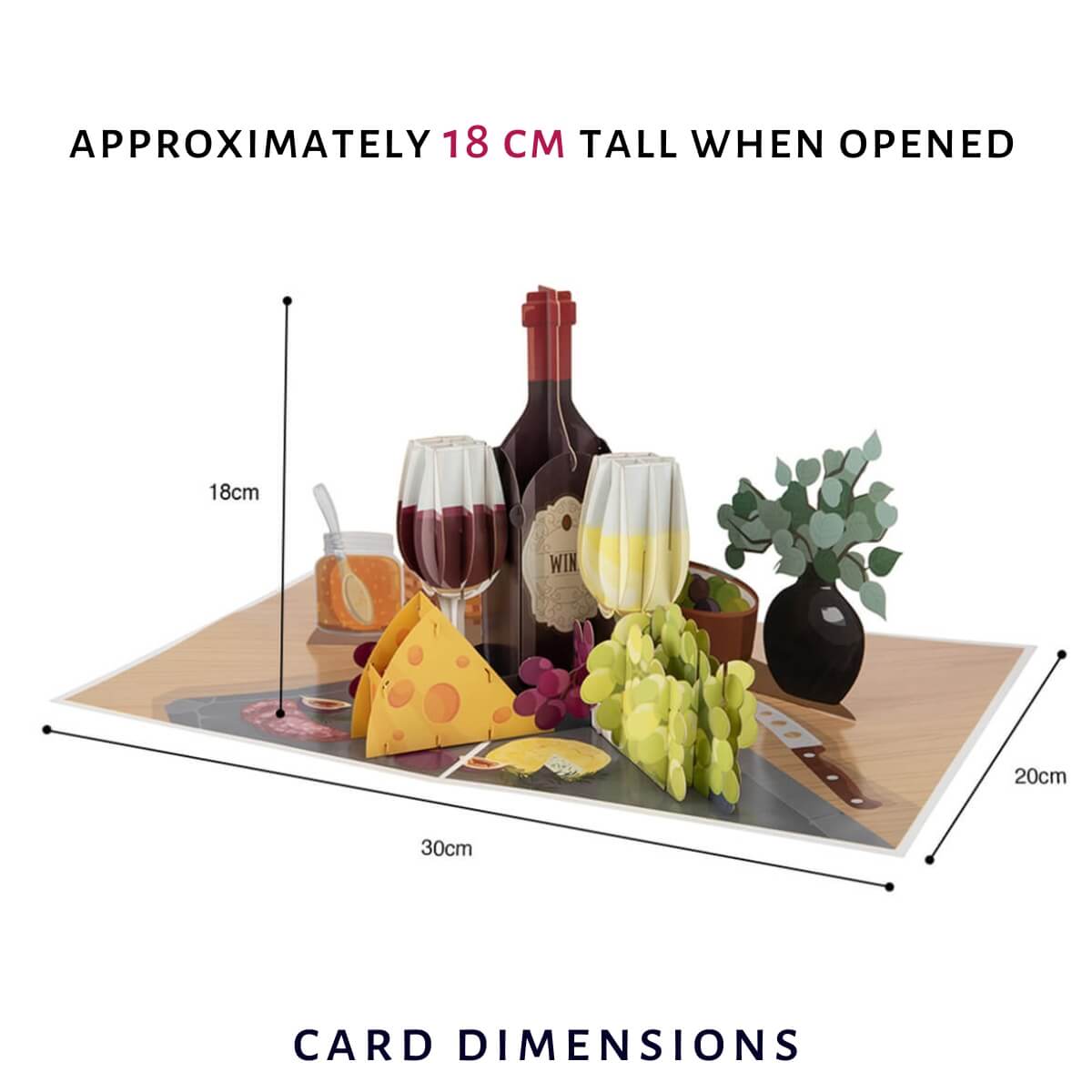 Wine Pop Up Card dimensions