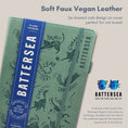 Load image into Gallery viewer, Battersea charity A5 journal with cat illustrations, perfect for cat lovers. soft faux vegan leather.
