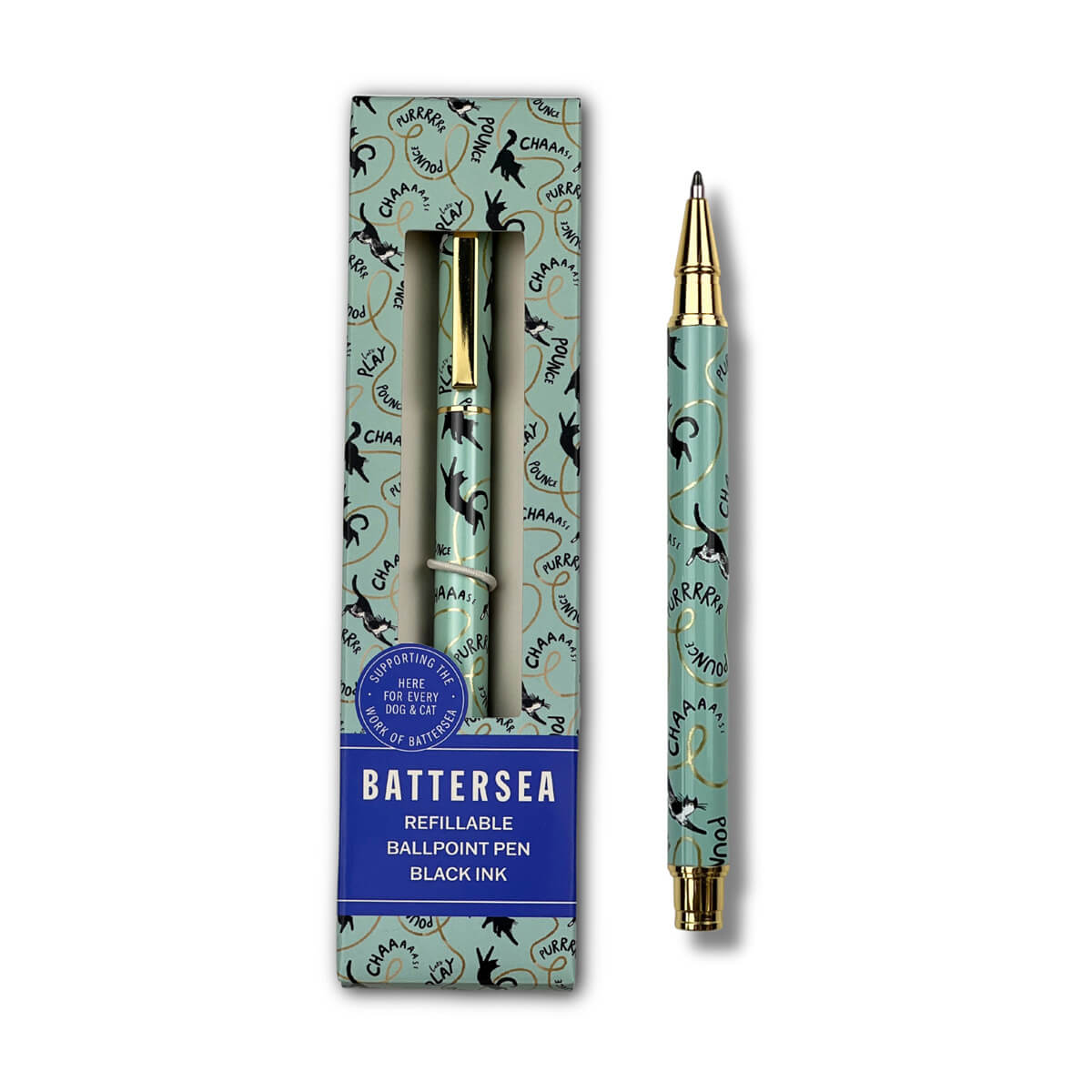 Battersea Cats refillable ballpoint in black