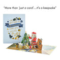 Load image into Gallery viewer, 3D charity Santa Cat pop-up Christmas card fully opened with the card cover
