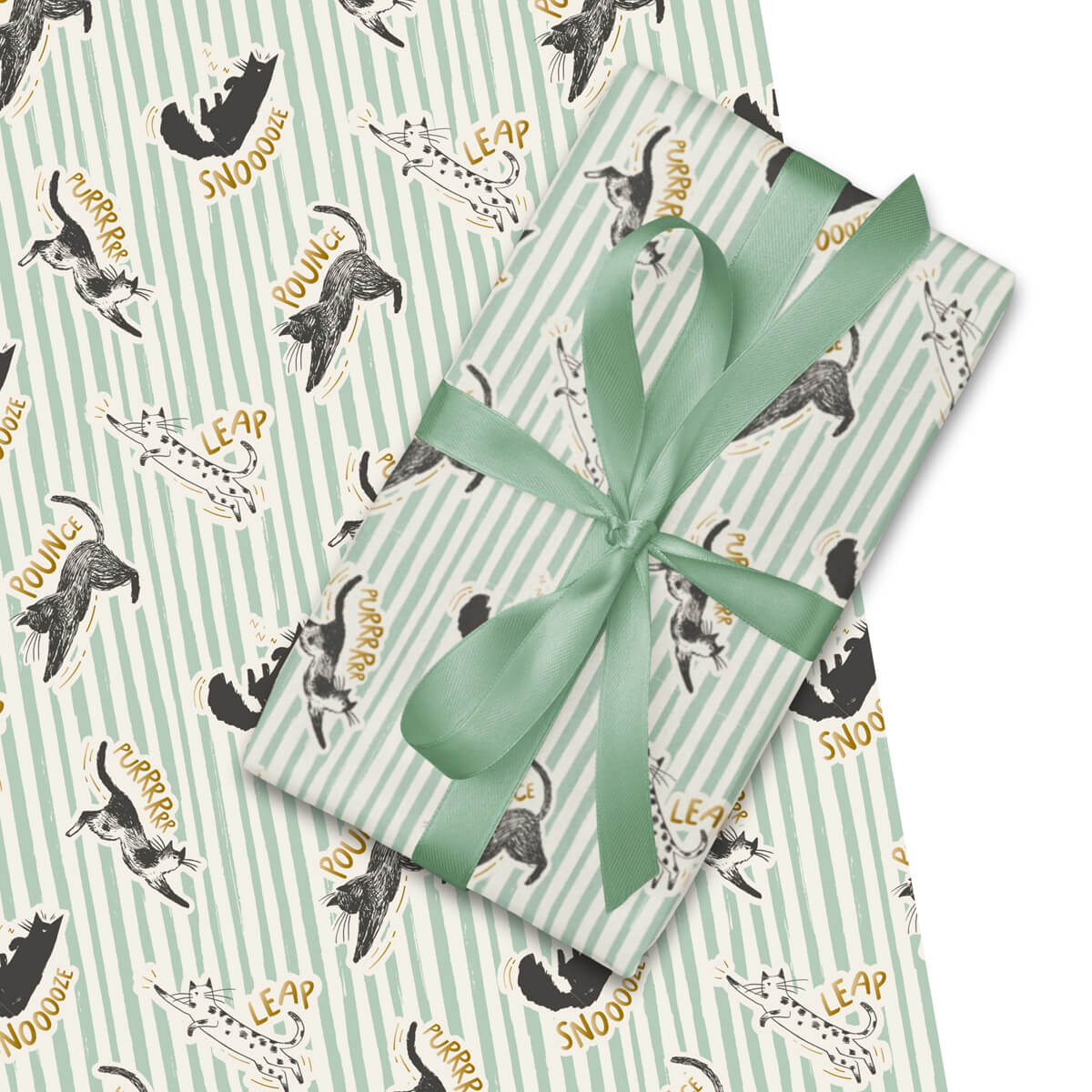 Battersea Cats Birthday Gift Wrap Pack of 4 sheets, 2 patterns for Cat Lovers - Charity gift wrapping paper