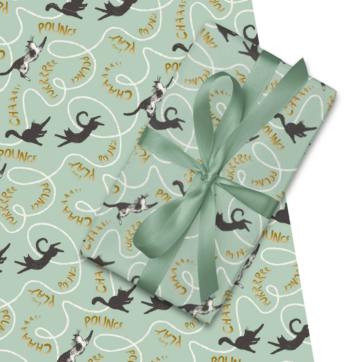 Premium Battersea Cats Birthday Gift Wrap Pack of 4 sheets, 2 patterns for Cat Lovers - Charity gift wrapping paper