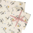 Load image into Gallery viewer, Battersea Cats Christmas Gift Wrap Pack of 4 sheets and 2 designs - Cream and Gold
