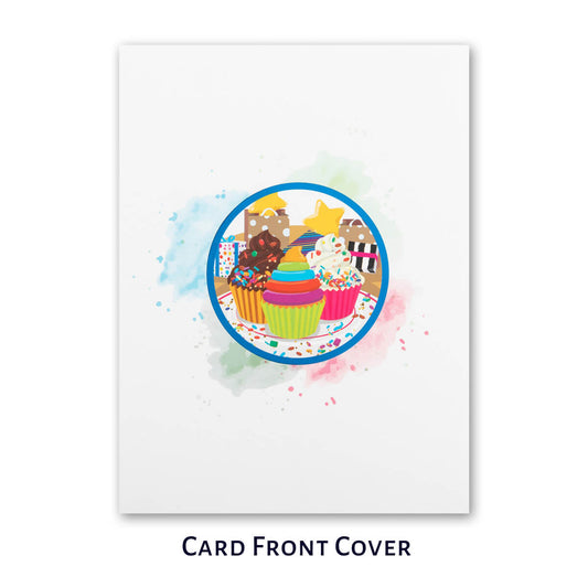 Birthday Cupcakes Pop Up Card by Cardology for Her, Him and Kids - card front cover image