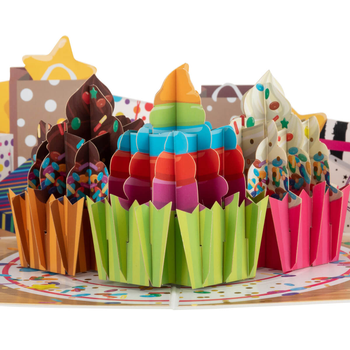 Birthday Cupcakes Pop Up Card by Cardology | 3D Celebration Card