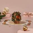 Load image into Gallery viewer, Festive Florals Pop Up Card
