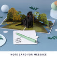 Load image into Gallery viewer, Cardology Black Labrador Pop Up Card - image of notecard
