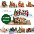 Load image into Gallery viewer, Cardology Christmas Pop Up Cards - Multi 10 Pack Bundle including 2 cards for FREE
