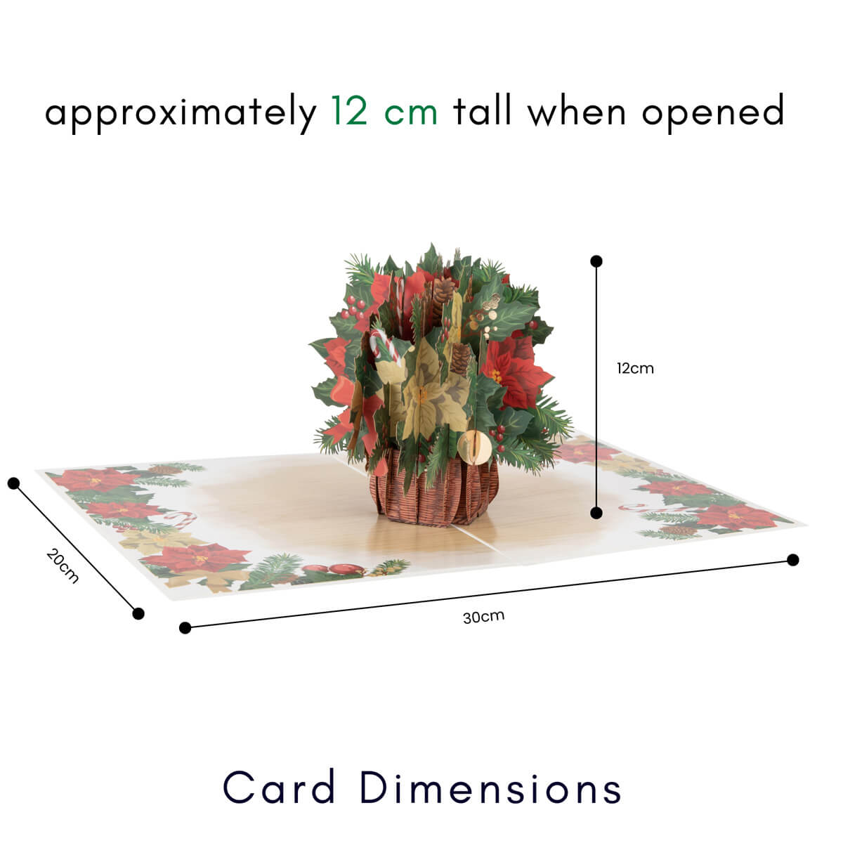 Festive Florals Pop Up Card dimensions