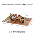 Load image into Gallery viewer, Christmas Gnomes Pop Up Card - Nordic Gonks 3D Christmas Card by Cardology - dimensions
