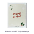 Load image into Gallery viewer, Notecard with Christmas design and text 'Message Overleaf' on a white background
