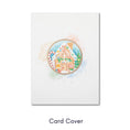 Load image into Gallery viewer, Front of Christmas card featuring festive gingerbread house illustration on cream cardstock
