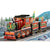 Christmas Train Pop Up Card by Cardology - close up image of the pop up featuring a brightly decorated train filled with presents