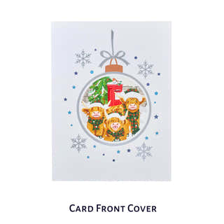 Christmas Highland Cow Pop Up Card