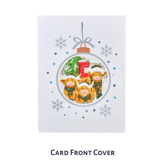 Christmas Highland Cow Pop Up Card