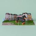 Load image into Gallery viewer, dachshund pop up card by cardology - lifestyle close up image of sausage dog 3d greeting card
