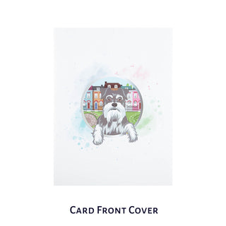 miniature schnauzer pop up card by cardology - image of card front cover