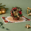 Load image into Gallery viewer, Festive Florals Pop Up Card
