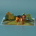 Load image into Gallery viewer, German Shepherd Pop Up Card For Birthday Card by Cardology - another close up image of 3D card open
