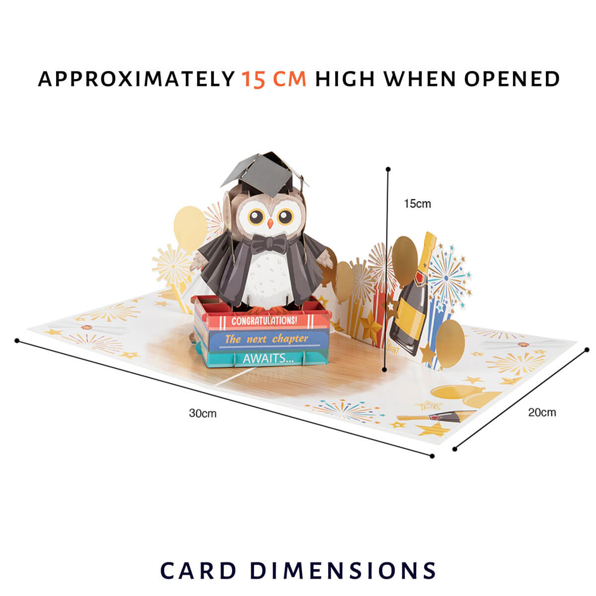 Graduation Pop Up Card dimensions