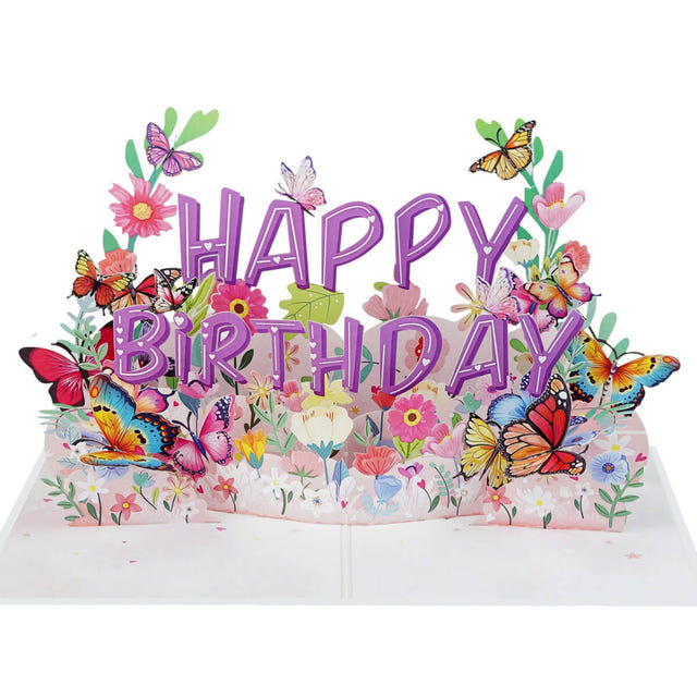 Happy Birthday Butterflies Pop Up Card